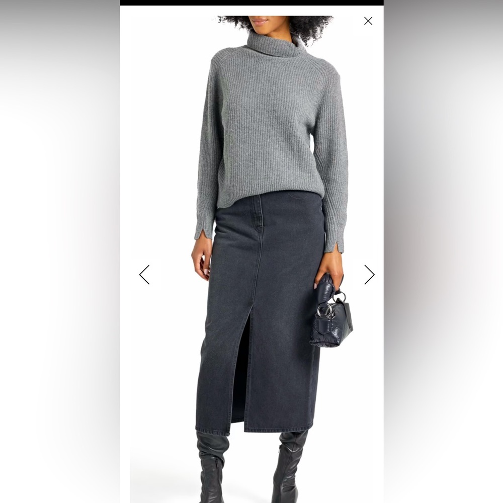 Rag&Bone Women's Gray Penelope Ribbed Wool Cashmere-blend Turtleneck Sweater NWT